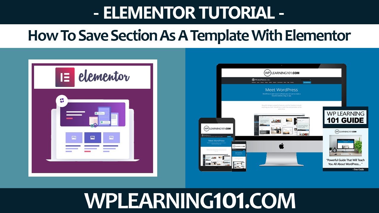 Wordpress Elementor Save Page As Template